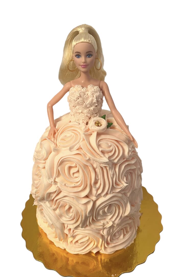 Barbie Cake serves up to 20 guests (Barbie Doll included)