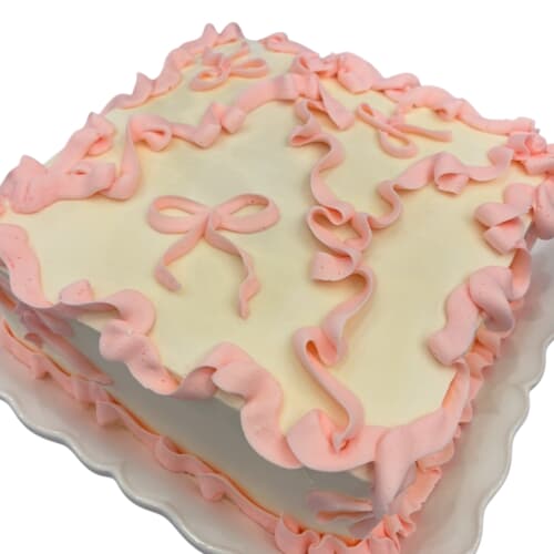 🎀 Ribbons and Bows Square Cake 9x9 dbl layer serves up to 25