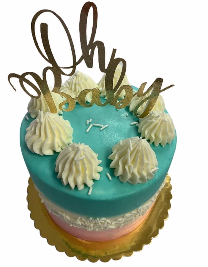 Baby Gender Reveal Cake 6-Inch Double Layer serves 12-15