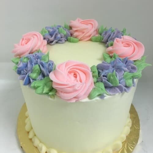 Vintage Floral Wreath 6-Inch Cake serves 6-8