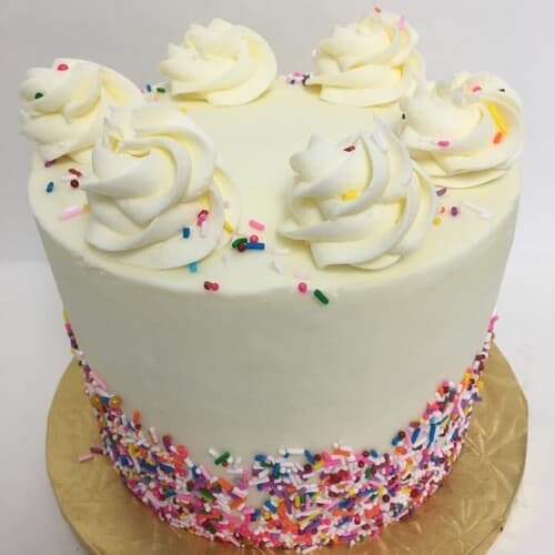 Sprinkle Cake Single Layer 6" Dbl Layer (serves 12-15)