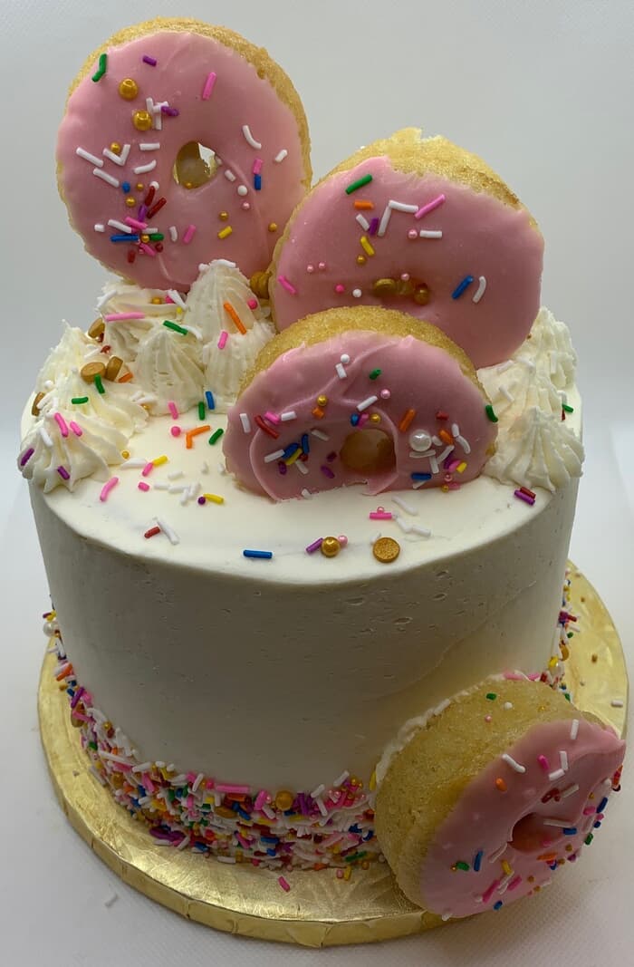 Donut Worry Be Happy Cake 6-Inch Double Layer (serves 12-15)