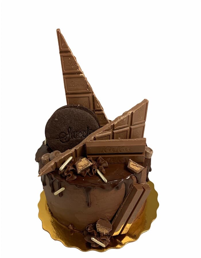 Chocolate Drip Cake 6-Inch Double Layer servs 12-15