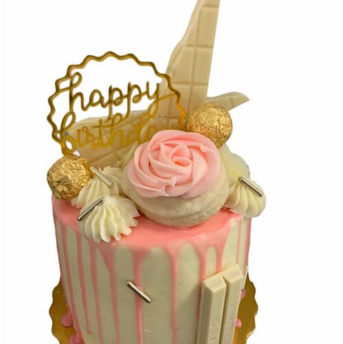 Pretty in PINK Drip Cake 6-Inch dbl layer serves 12-15
