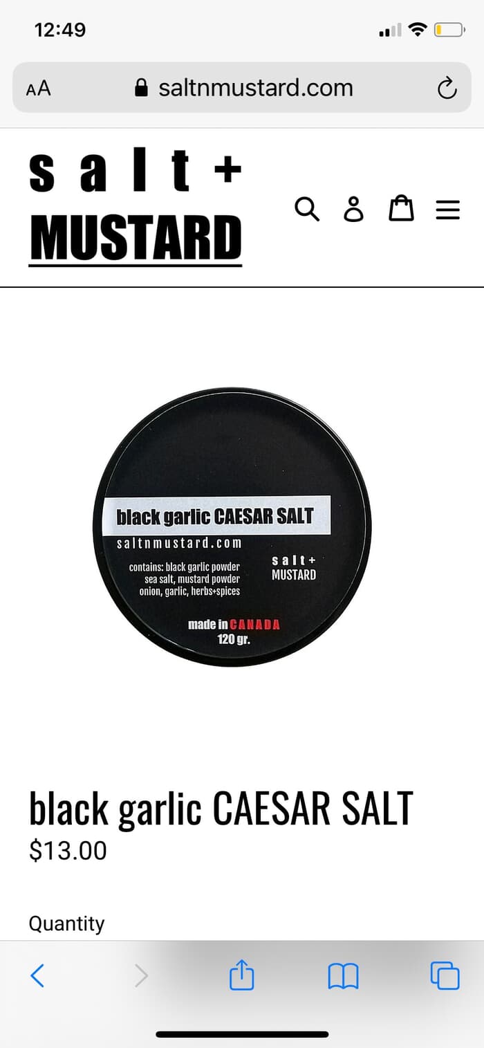 Salt N Mustard's Black Garlic Salt Rimmer