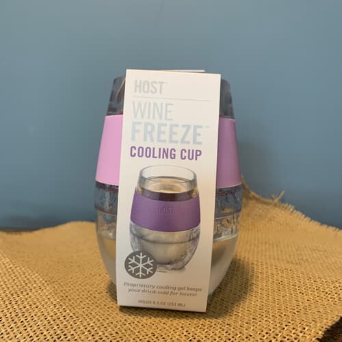 Wine Freeze Cooling Cup (Clear with Lavender Band)